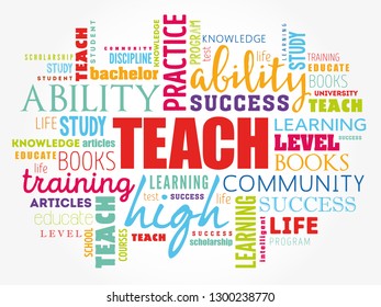 TEACH word cloud collage, education concept background
