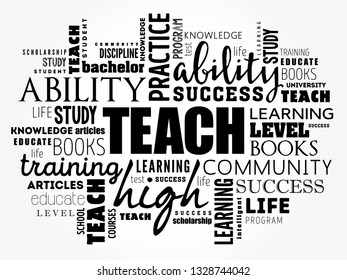 TEACH word cloud collage, education concept background