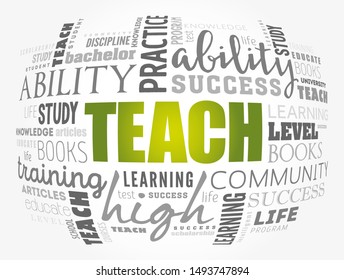 TEACH word cloud collage, education concept background