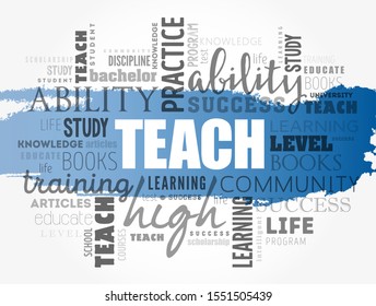 Teach Word Cloud Collage Education Concept Stock Vector (Royalty Free ...