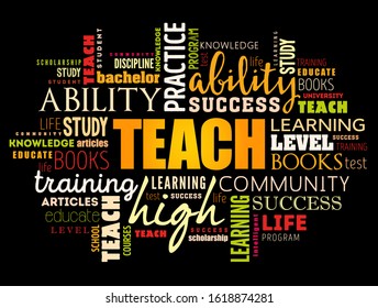 TEACH word cloud collage, education concept background