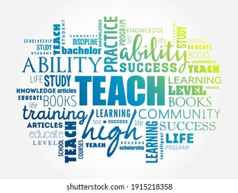 TEACH word cloud collage, education concept background