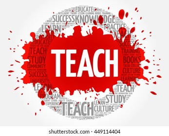 TEACH word cloud collage, education concept background