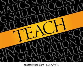 TEACH word cloud collage, education concept background