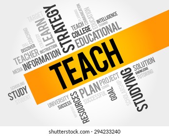 TEACH word cloud, education concept