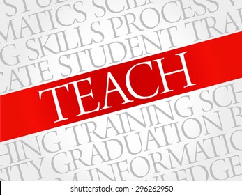 TEACH word cloud, education concept
