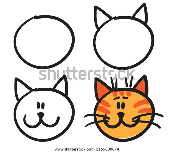 Teach Your Child How Draw Face Stock Vector Royalty Free 1165608874