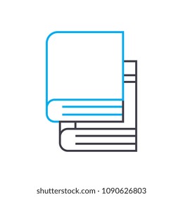 Teach yourself books vector thin line stroke icon. Teach yourself books outline illustration, linear sign, symbol concept.