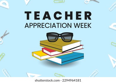 Teacher Appreciation Day in the United States. Holiday concept. Template for background, banner, card, poster with text inscription. Vector EPS10 illustration