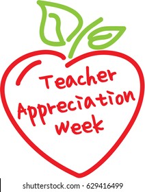 Teacher Appreciation Week Apple Heart