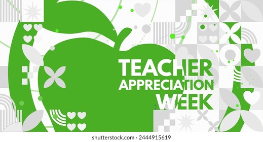 Teacher appreciation week banner, poster, illustation	