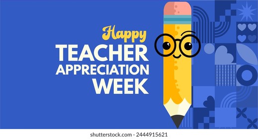 Teacher appreciation week banner, poster, illustation	