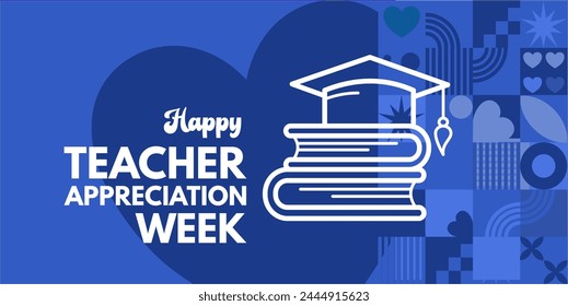 Teacher appreciation week banner, poster, illustation	