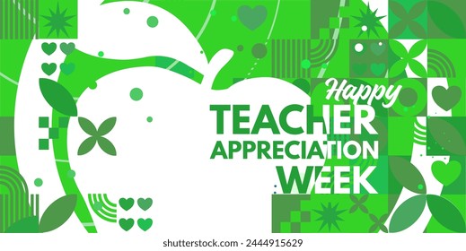 Teacher appreciation week banner, poster, illustation	