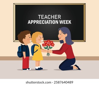 Teacher Appreciation Week. Banner, poster, card, postcard, placard, background design.