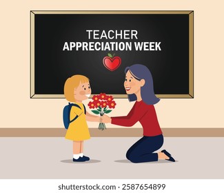 Teacher Appreciation Week. Banner, poster, card, postcard, placard, background design.