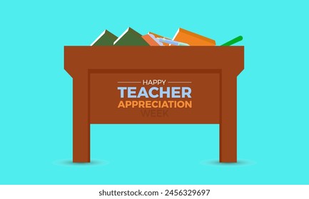 Teacher appreciation week gratitude vector illustration. Education vector template for banner, card, background.