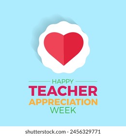 Teacher appreciation week gratitude vector illustration. Education vector template for banner, card, background.