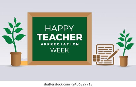 Teacher appreciation week gratitude vector illustration. Education vector template for banner, card, background.