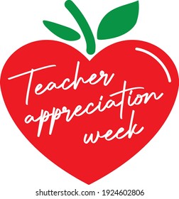 Teacher Appreciation Week Script In A Red Apple Heart