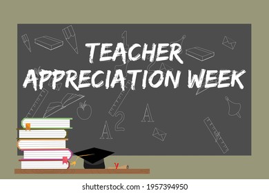 Teacher appreciation week with text, vector illustration.
