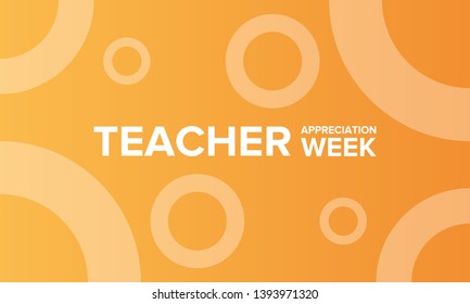 Teacher Appreciation Week in United States. Celebrated annual in May. School and education national concept. Poster, card, banner and background. Vector illustration