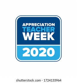 Teacher Appreciation Week in United States. Celebrated annual in May. In honour of teachers who hard work and teach our children. School and education. Student learning concept. Vector illustration