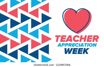 Teacher Appreciation Week in United States. Celebrated annual in May. In honour of teachers who hard work and teach our children. School and education. Student learning concept. Vector illustration