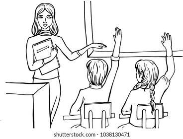 the teacher asks the children at the lesson