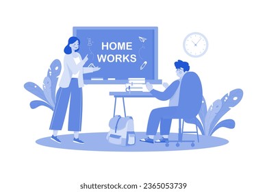 A Teacher Assigns Homework To Students