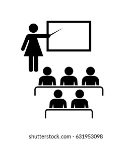 Teacher and audience vector icon isolated on white background