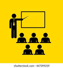 Teacher and audience vector symbol