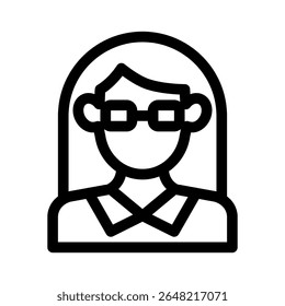 Teacher avatar line icon. Simple vector symbol used for school, travel, or education themes. Clean linear design, Thin stroke design, isolated on white.