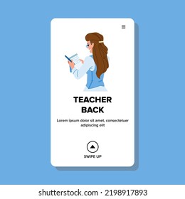 Teacher Back Vector School Classroom Education Stock Vector (royalty 