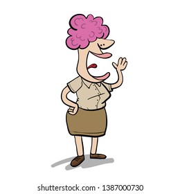 Teacher with big mouth yelling