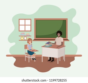 teacher black in the classroom with students