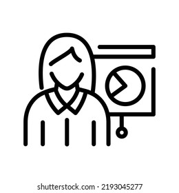 Teacher black line icon. Self development. Pictogram for web page.