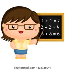 Teacher and Blackboard