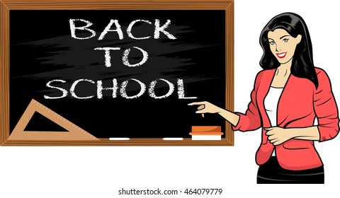 Teacher at the blackboard