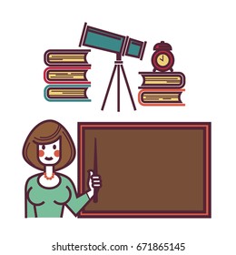 Maestra en la pizarra