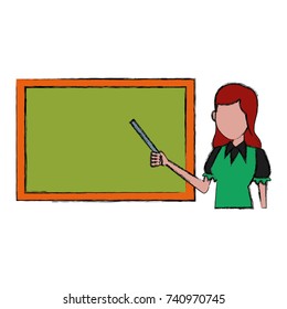 Teacher with blackboard