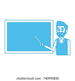Teacher with blackboard