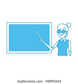 Teacher with blackboard