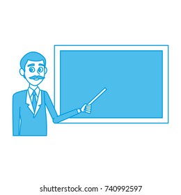 Teacher with blackboard