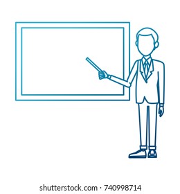 Teacher with blackboard