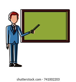 Teacher with blackboard