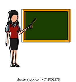Teacher with blackboard