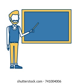 Teacher with blackboard