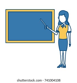 Teacher with blackboard