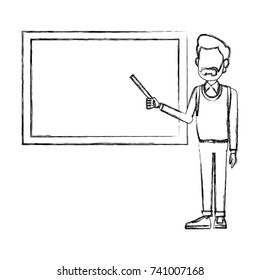 Teacher with blackboard